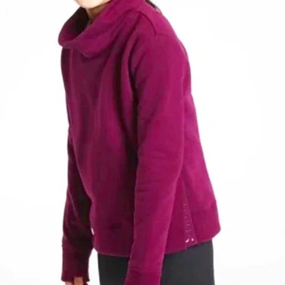 Athleta Girls Inner Strength Funnel Neck Thick Sweatshirt Plumb Size XXL 16